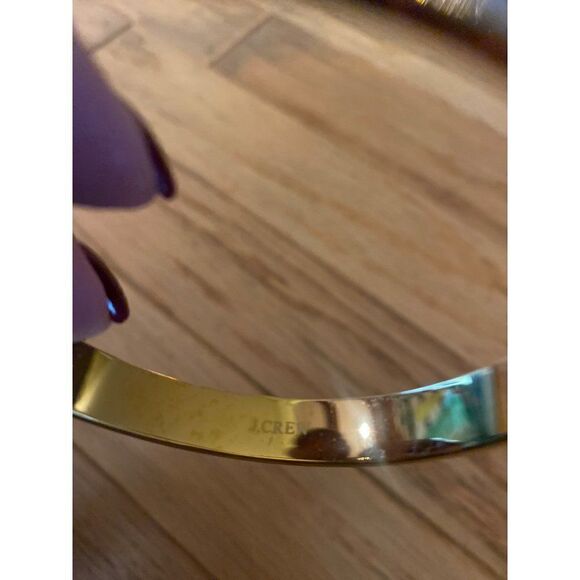 J. Crew women's blue painted gold slip on bracelet - Picture 4 of 6